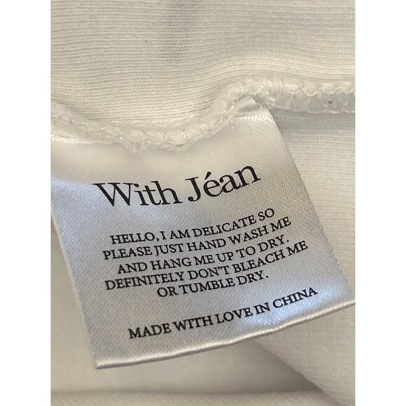 With Jéan White Graphic Logo Cropped T-Shirt Tee Size S Streetwear Y2K Aesthetic - Picture 4 of 4